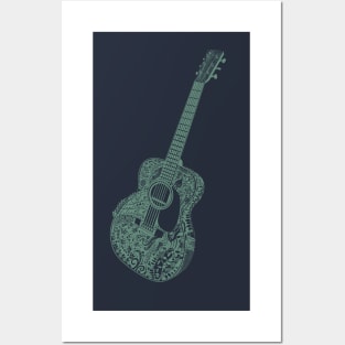 Acoustic Guitar Art tattoo Posters and Art